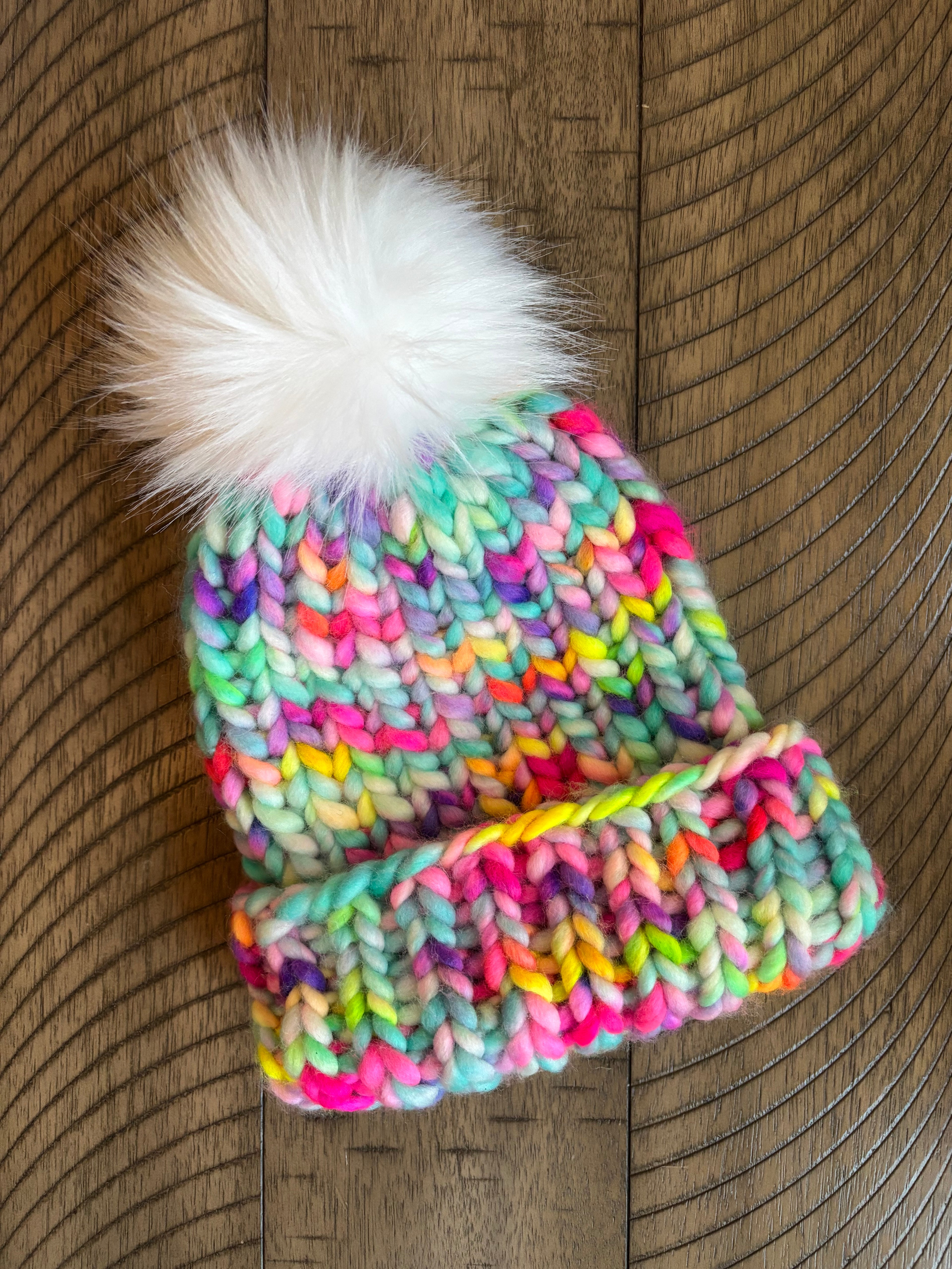 Luxury merino wool fold up beanie - unicorn farts (adult)