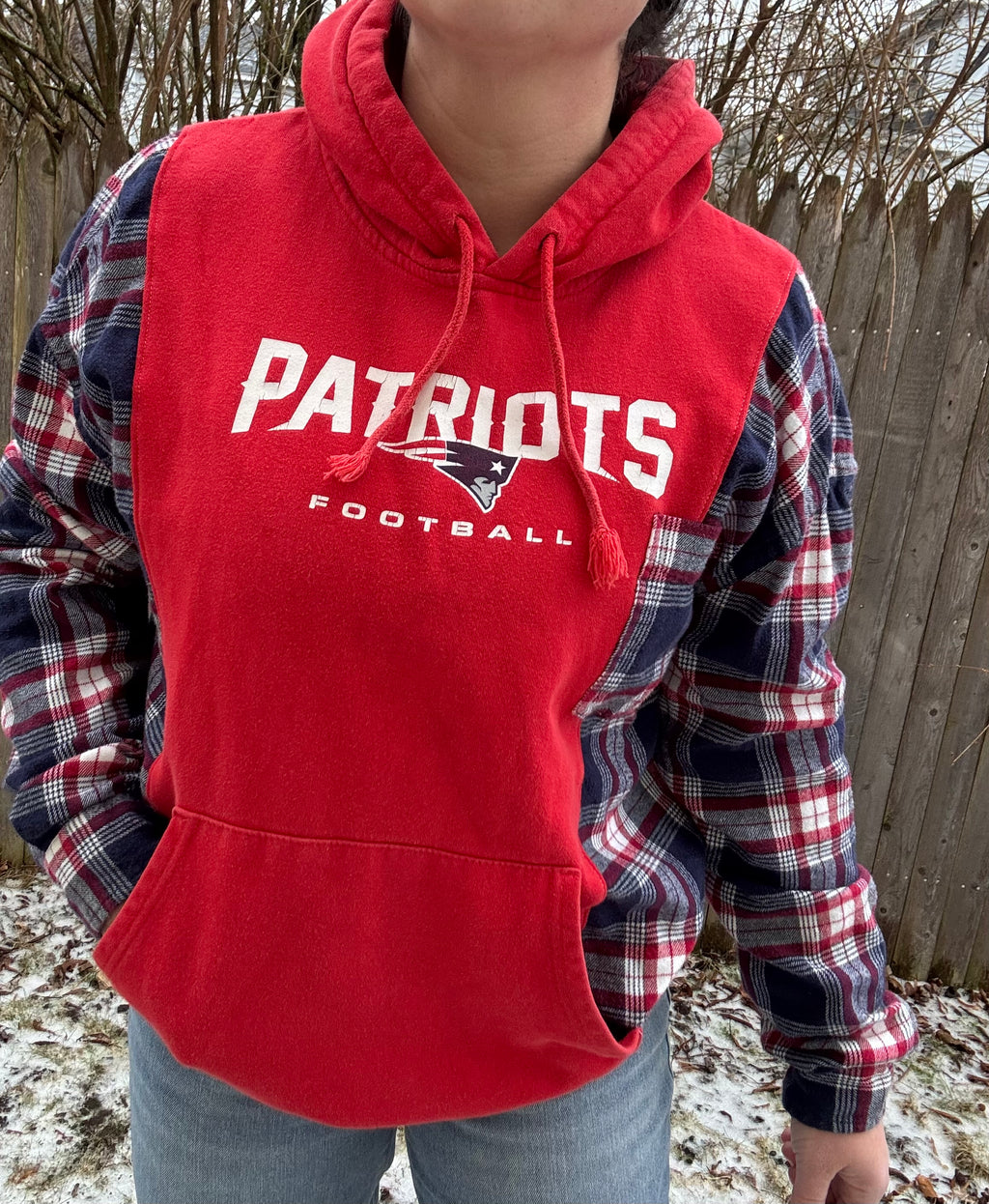 Upcycled Patriots hoodie