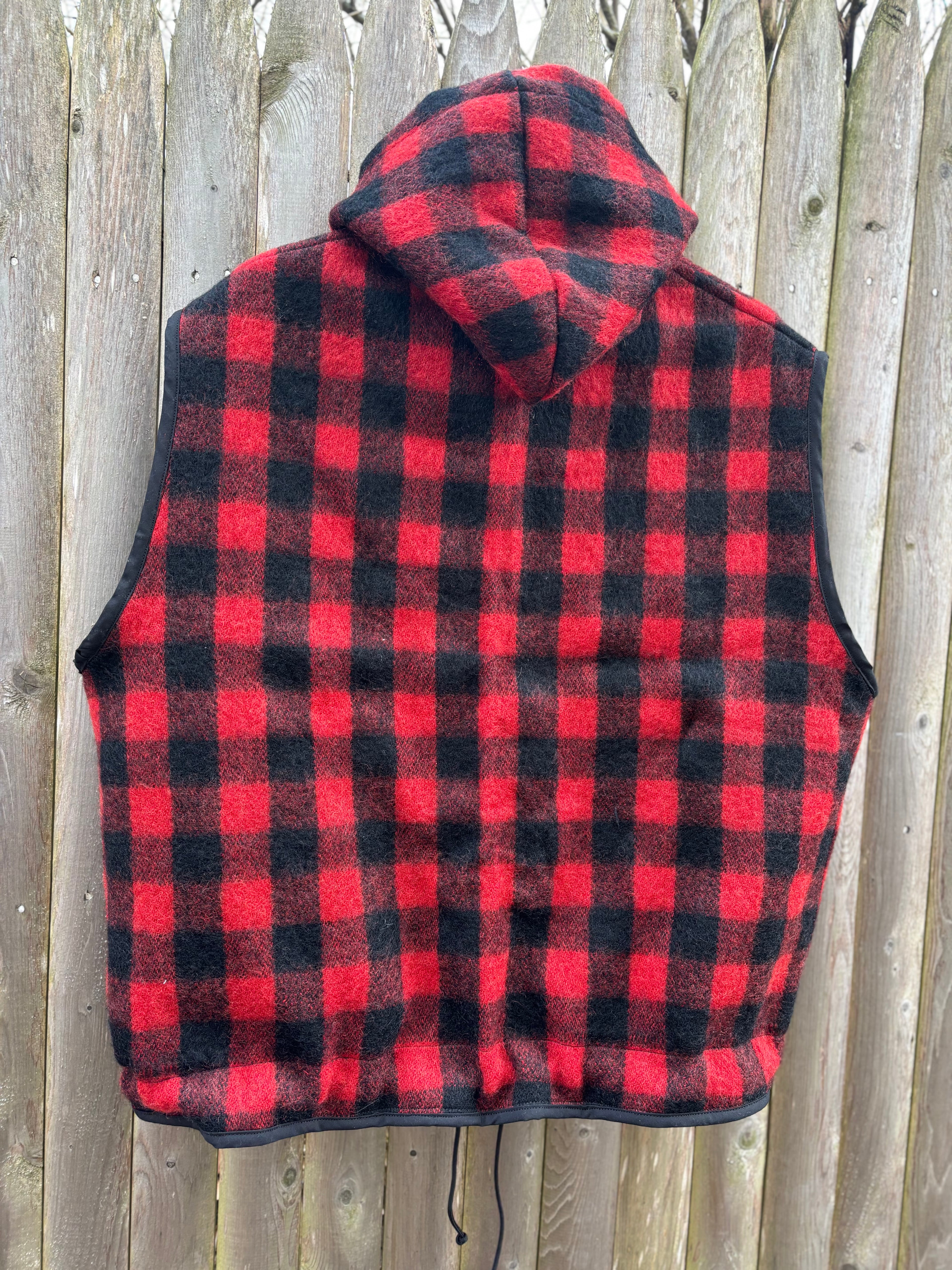 Lumber jack hooded wool vest