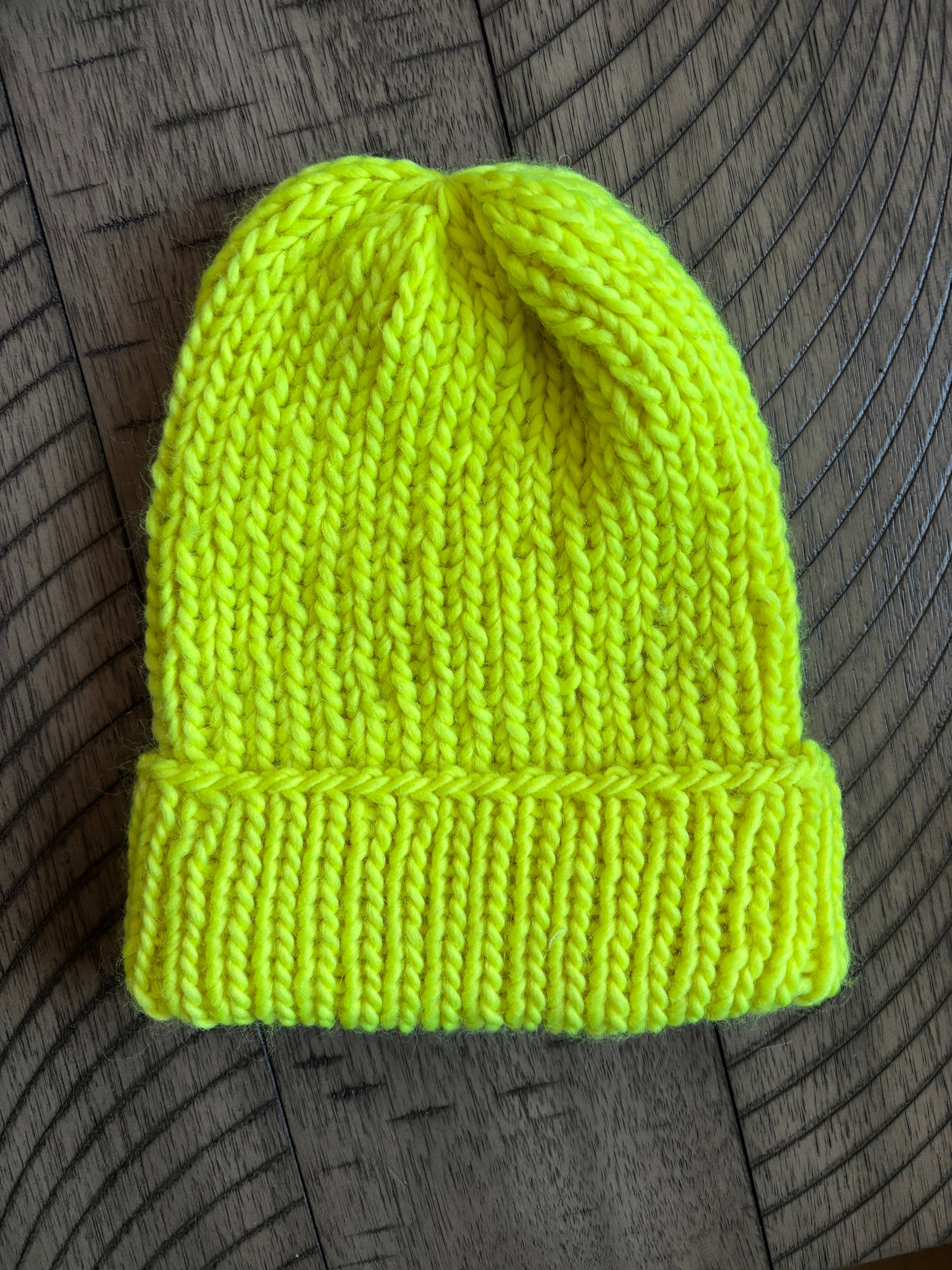 Luxury Peruvian wool light weight beanie - neon yellow