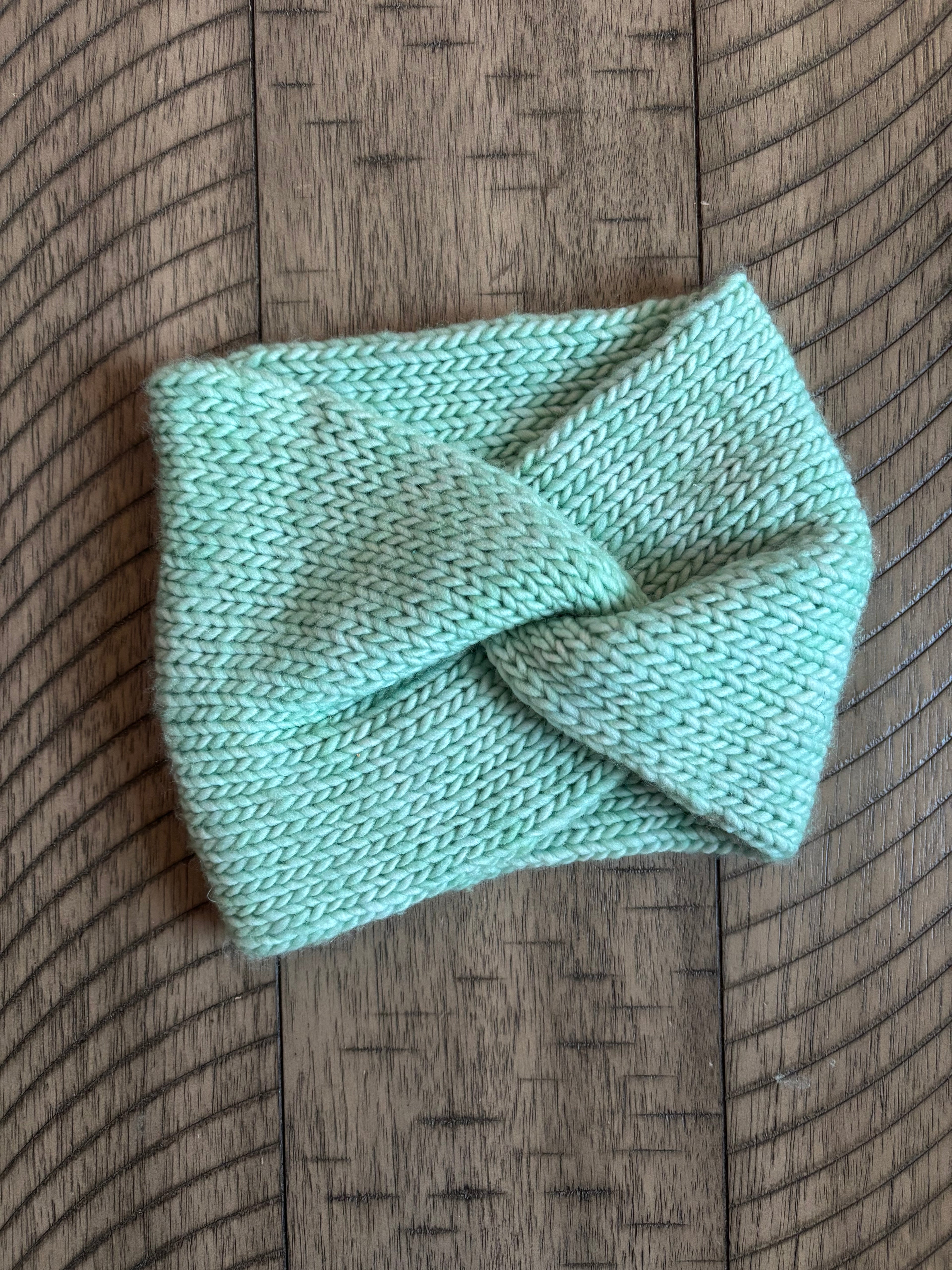 Luxury merino wool headband - aqua