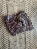 Luxury merino wool headband - brown/purple