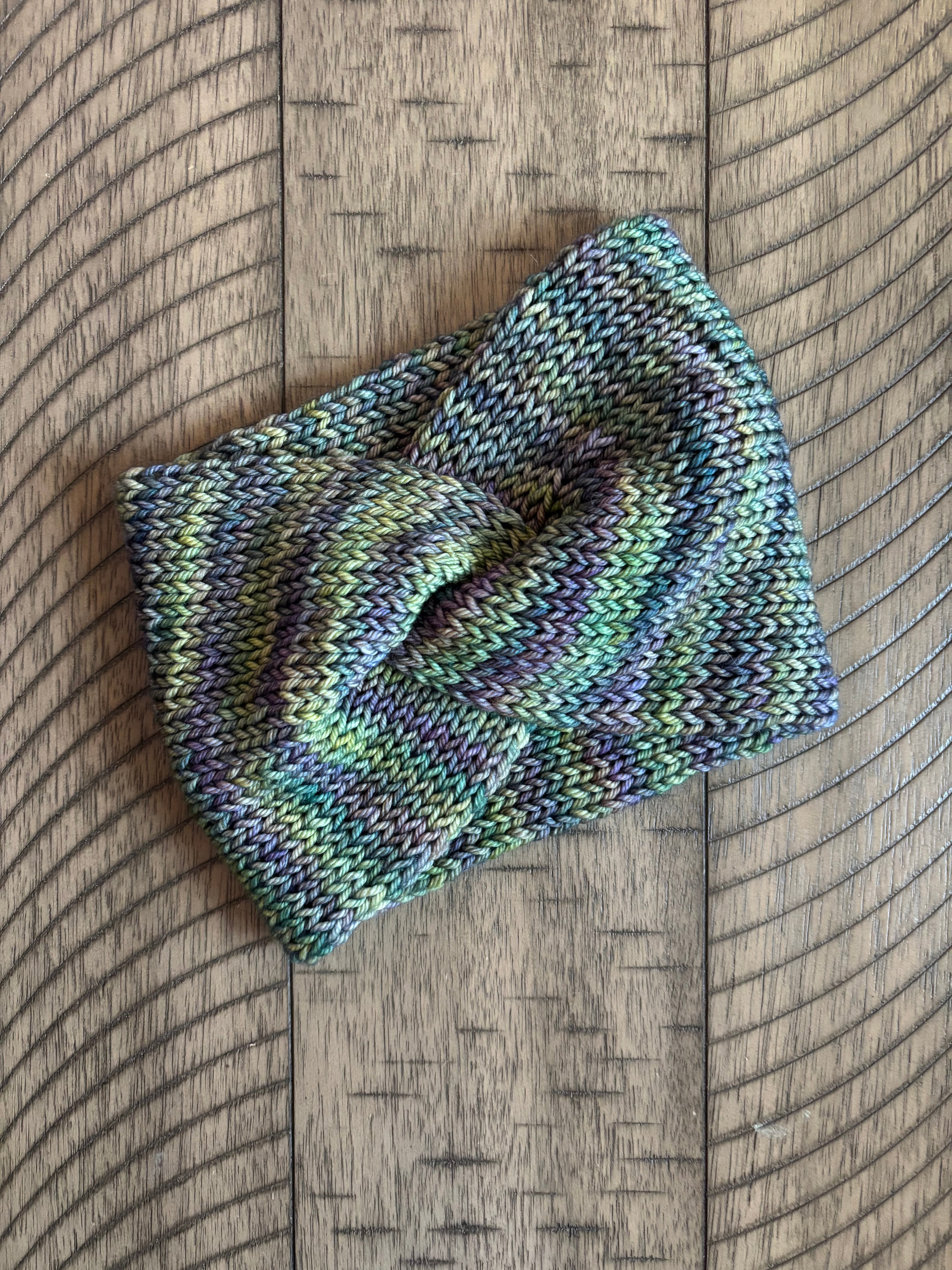 Luxury merino wool headband - Green/blue