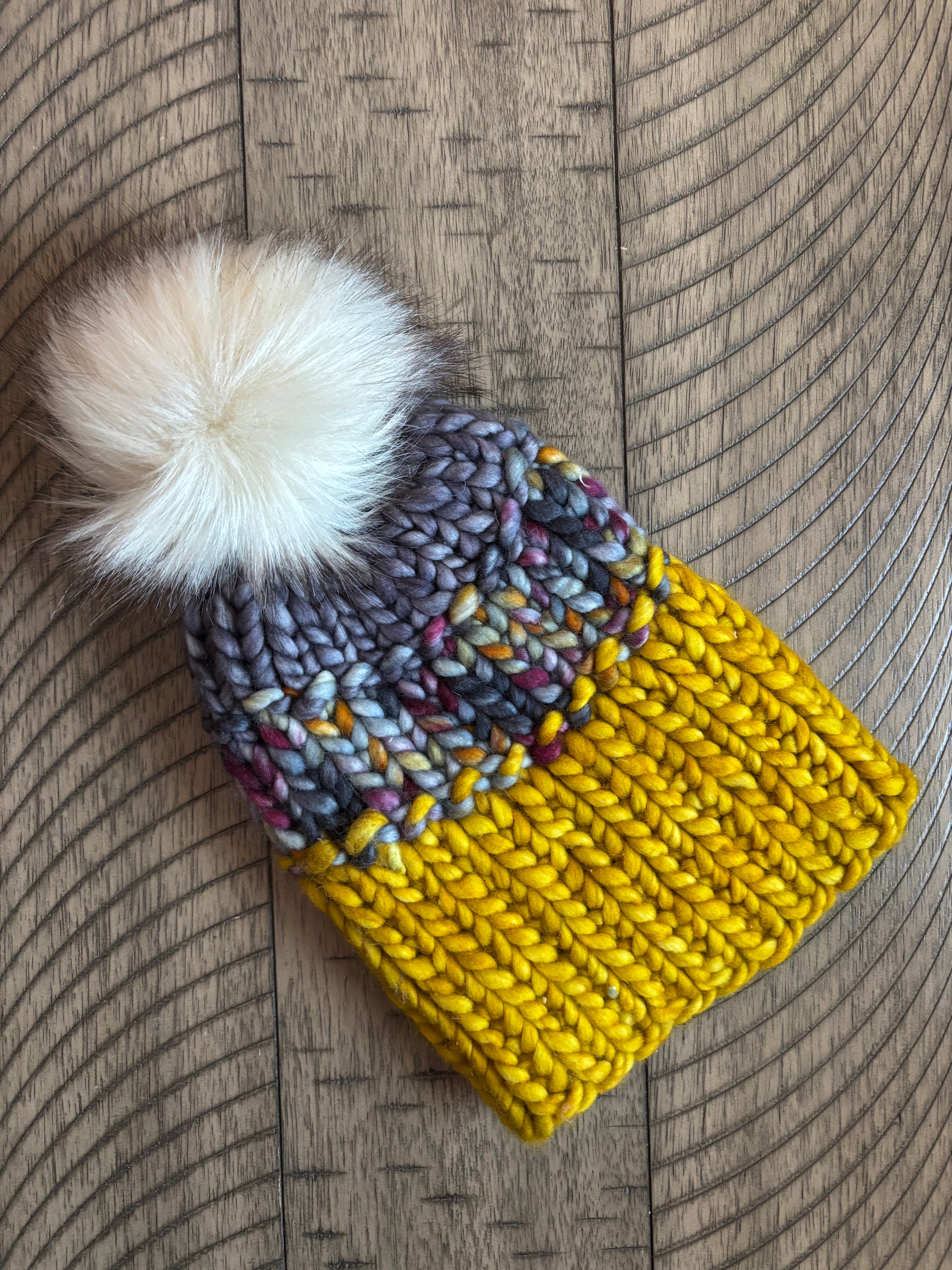 Luxury merino wool beanie - ochre/multi/stone