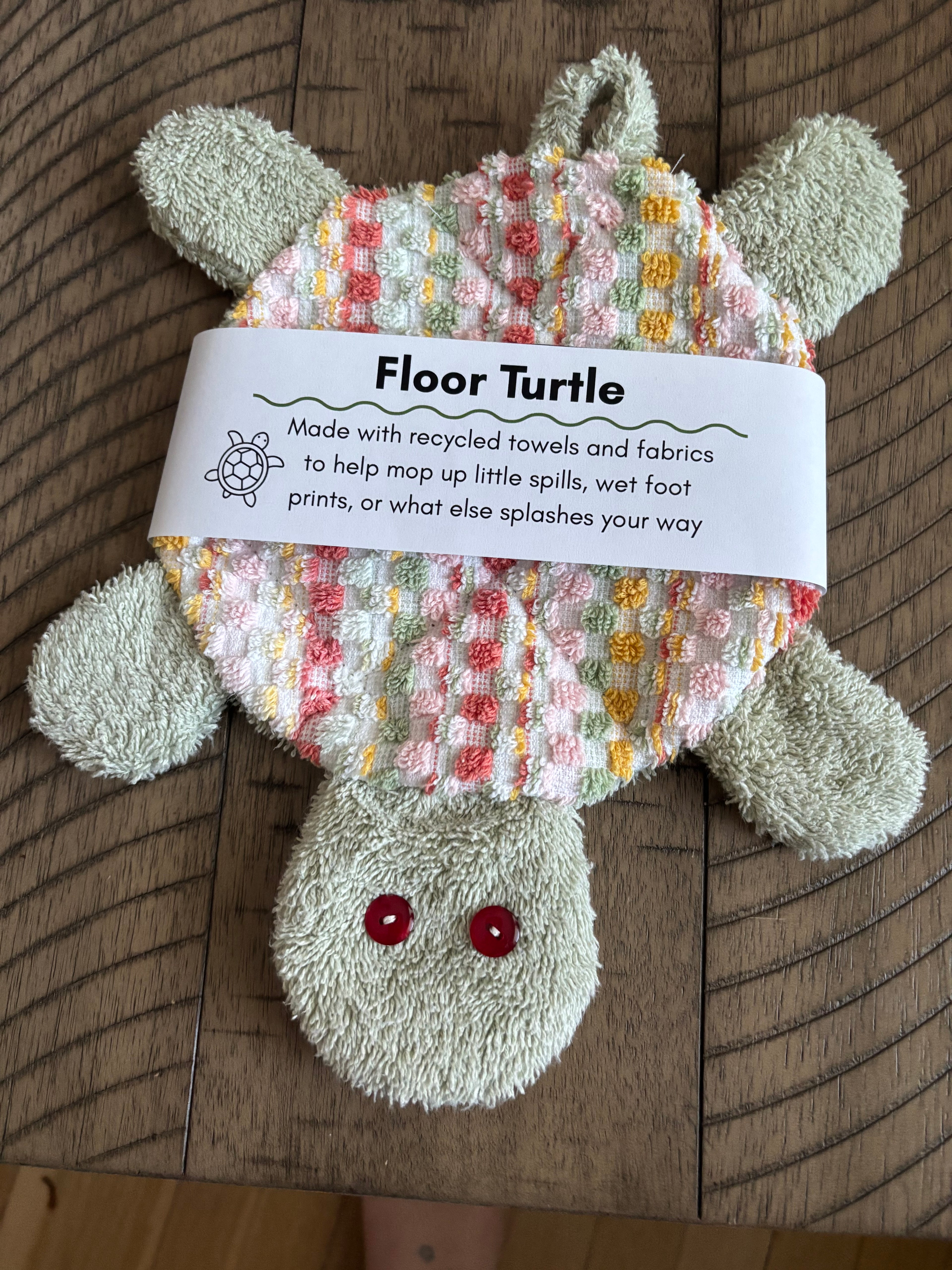 Floor Turtle - multi square/green